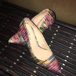 Multicolored Pointed Toe Heels